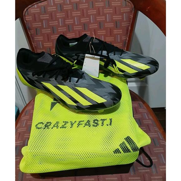New Men's 13 Adidas X Crazyfast Injection.1 FG Black Soccer Cleats IG0670 - Picture 3 of 11